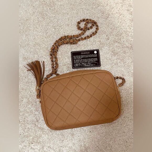 Chanel Matte Caviar Coco Tassel Camera Bag Brown Gold Hardware Series 26 - Picture 5 of 8